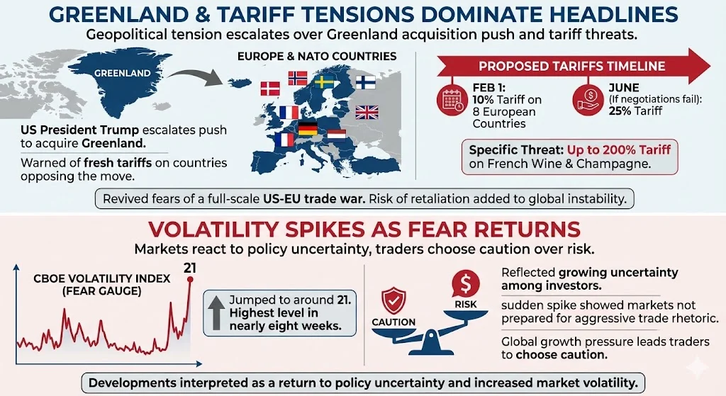 Greenland & Tariff Tensions Dominate Headlines
